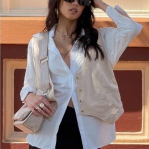Neutral Linen Button Vest